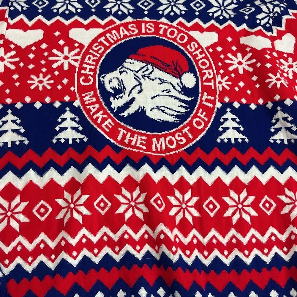 Festive Blue and Red Christmas Sweater - Picture 2 of 3